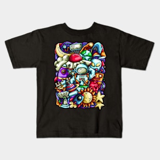 Space Doodle Illustration Kids T-Shirt